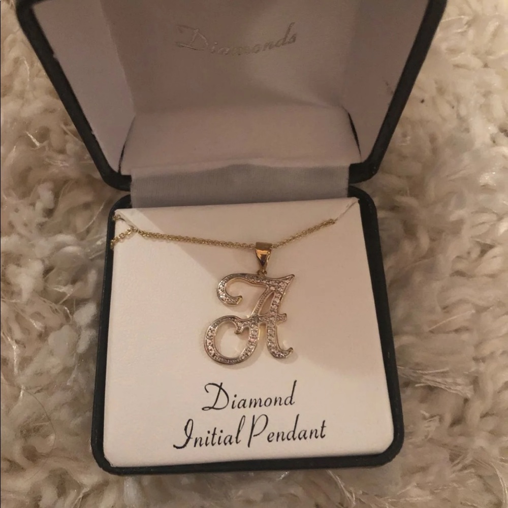 diamond initial pendant